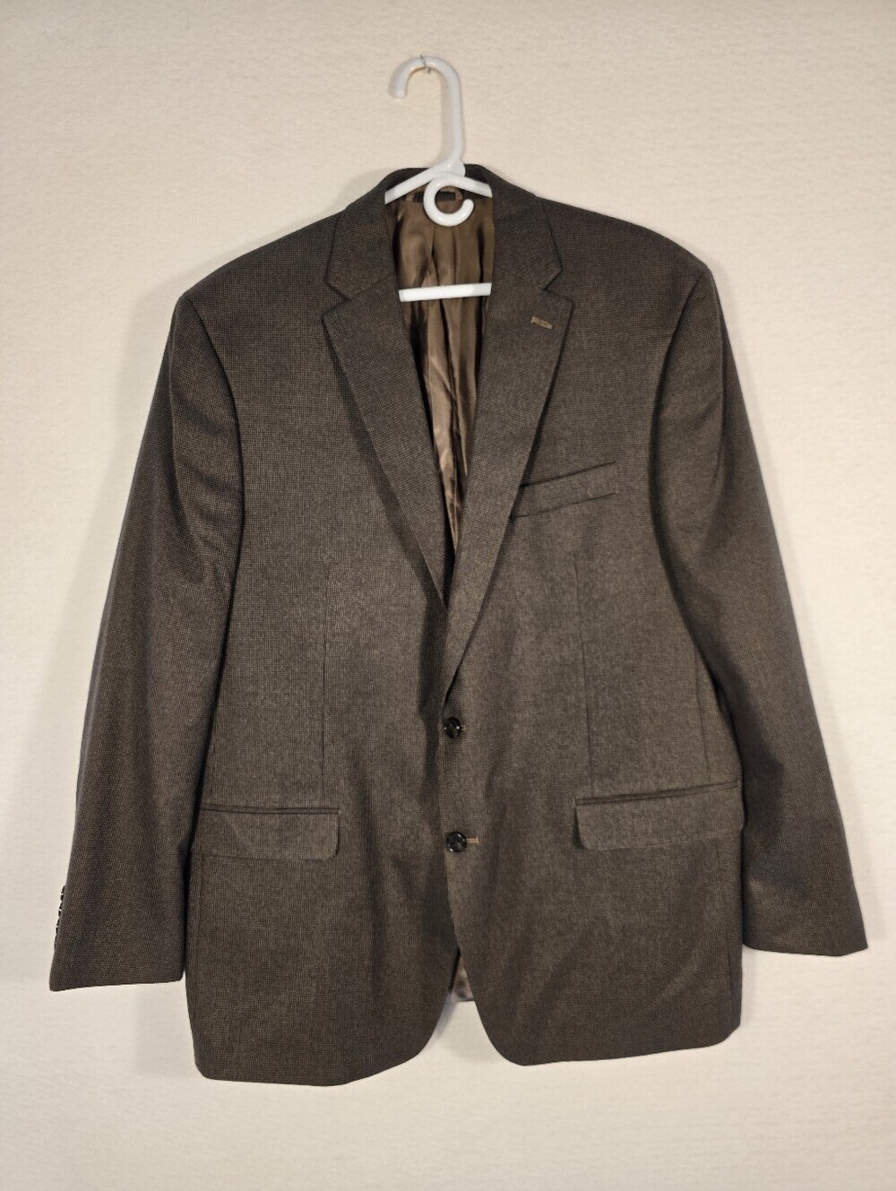Lauren Ralph Lauren Brown Blue Microcheck 2 Button Fall Blazer. Mens 46L - Picture 2 of 13